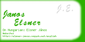 janos elsner business card